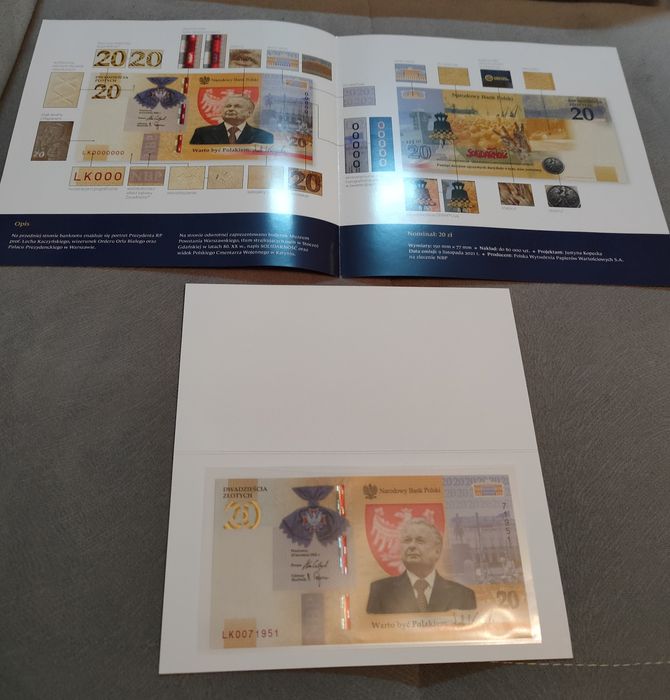 Zestaw banknotów. Bitwa Warszawska + Lech Kaczyński + ochrona granicy