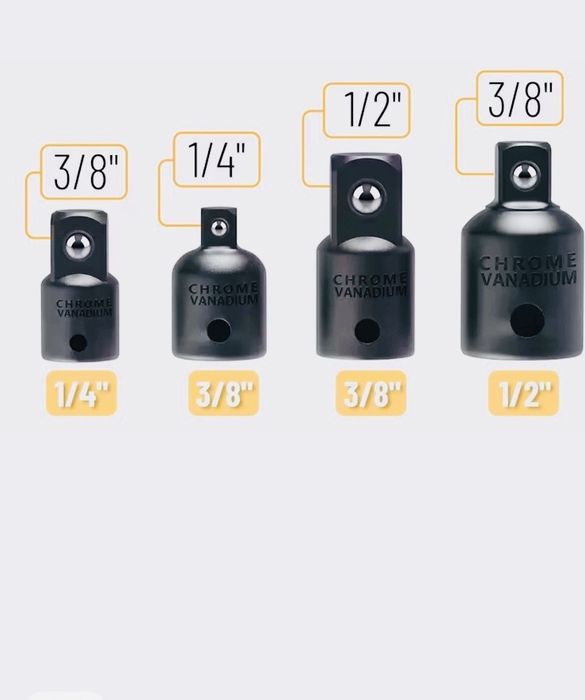 переходник присоединительного квадрата для гайкаверта воротка Набор 4ш