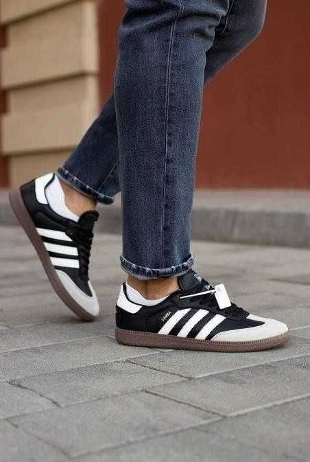 Мужские кроссовки Adidas Samba Black White 41-46 адидас Знижжка