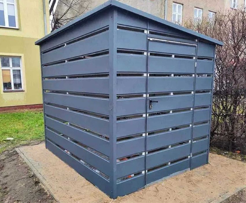 Śmietnik, wiata śmietnikowa, altana panelowa, schowek na rowery
