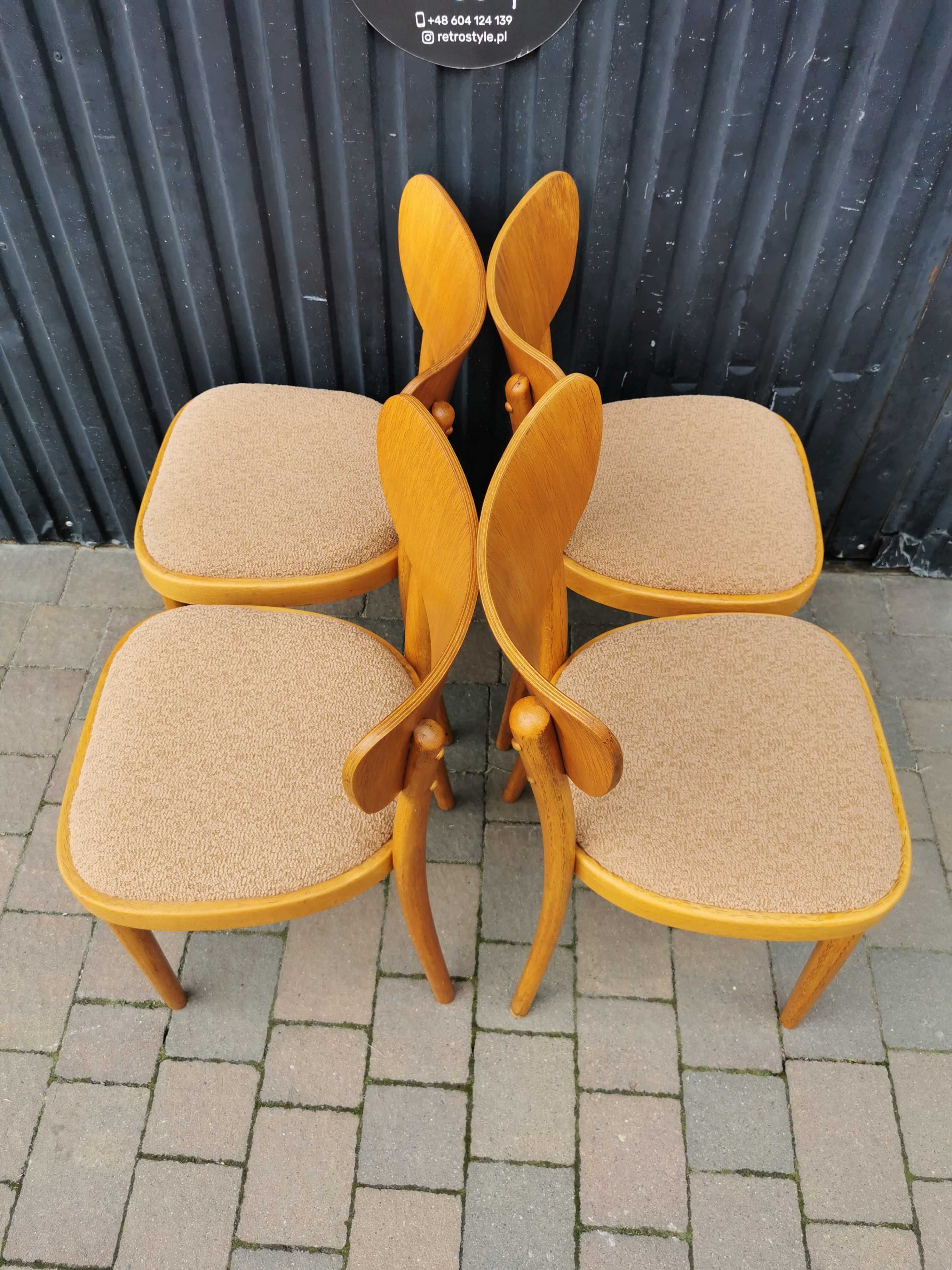 Stół ÚLUV+ 4x krzesło TON (Thonet), Czechosłowacja '60 Design, Prl