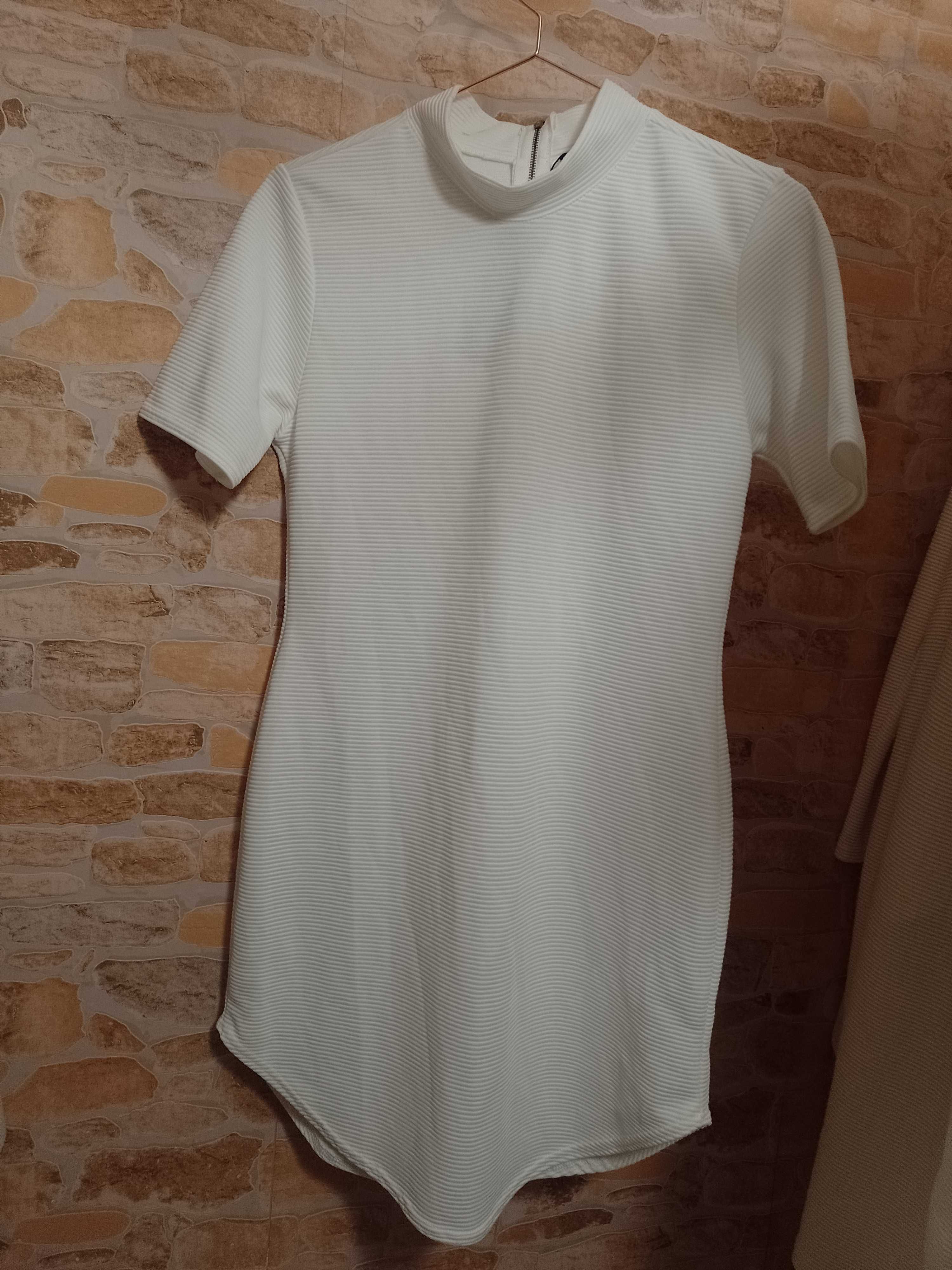 (L/XL) Biała sukienka ołówkowa z Londynu, NOWA