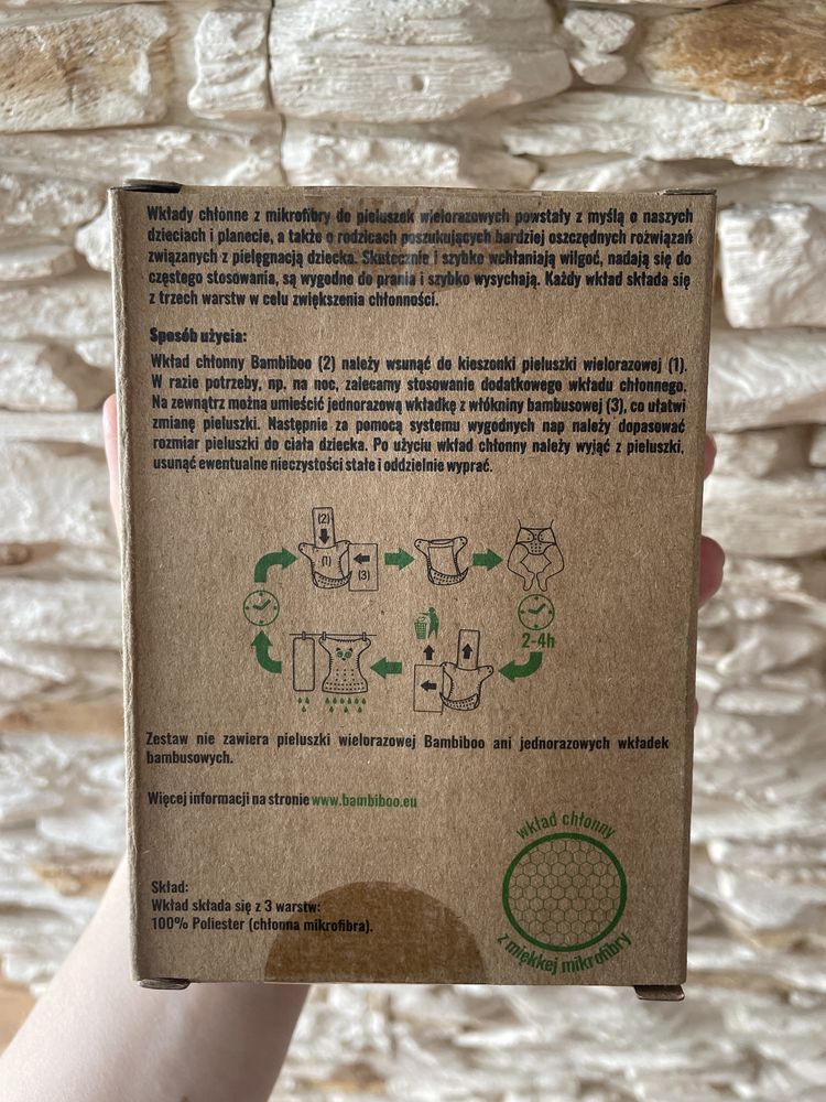 Wkłady chłonne z microfibry do pieluszek wielorazowych bambiboo