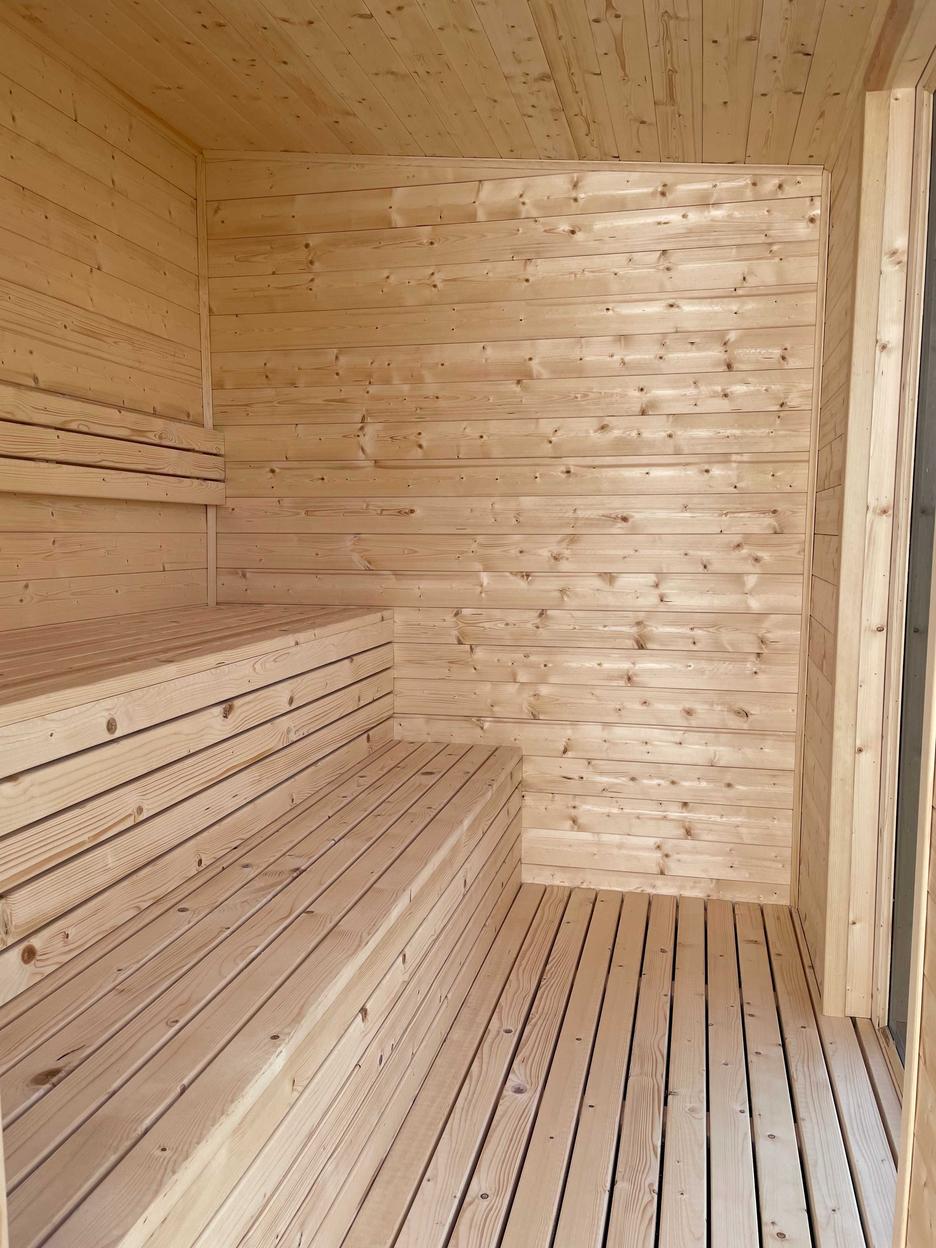 WYPRZEDAŻ EKSPOZYCJI! Sauna ogrodowa drewniana, kwadratowa, garden spa