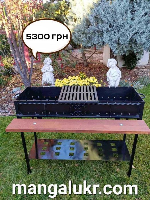 Мангал из стали 4мм. Гриль барбекю мангал с крышкой.Коптильня. Шампура