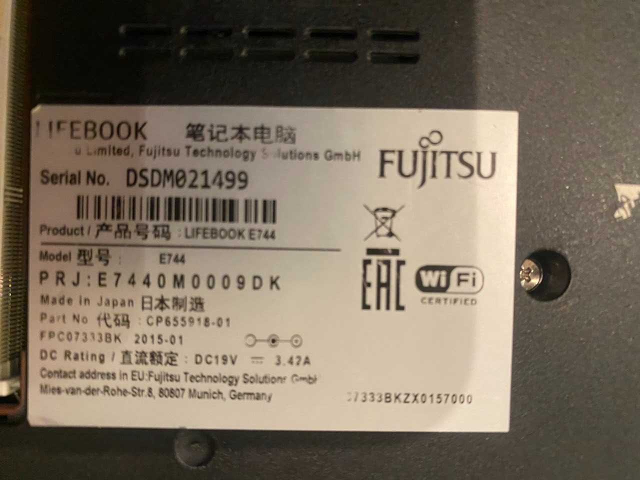 Fujitsu Lifebook E744 Матриця,  кришка матриці, розбірка