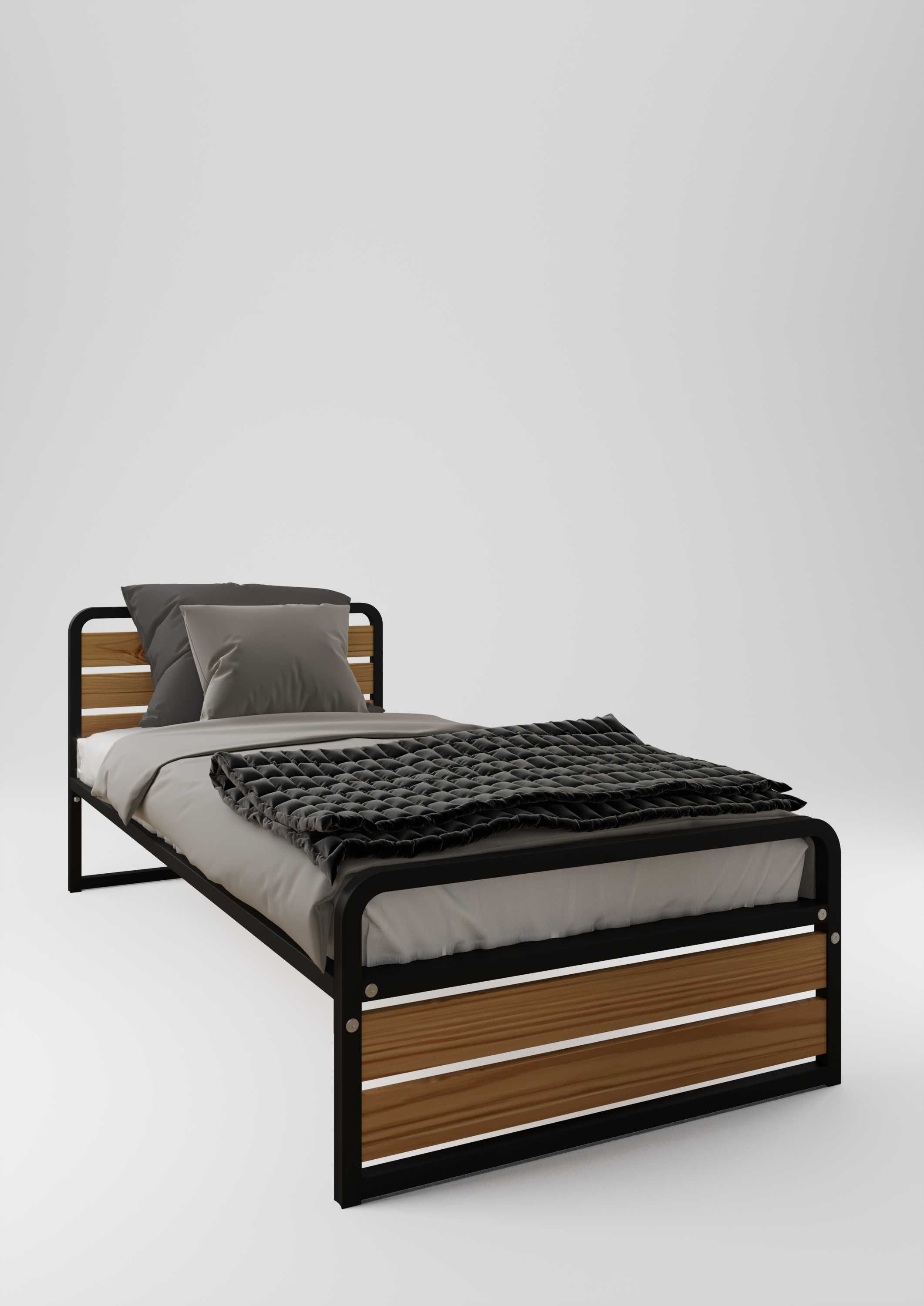 Металеве ліжко Хайтек Люкс односпальне в стилі лофт