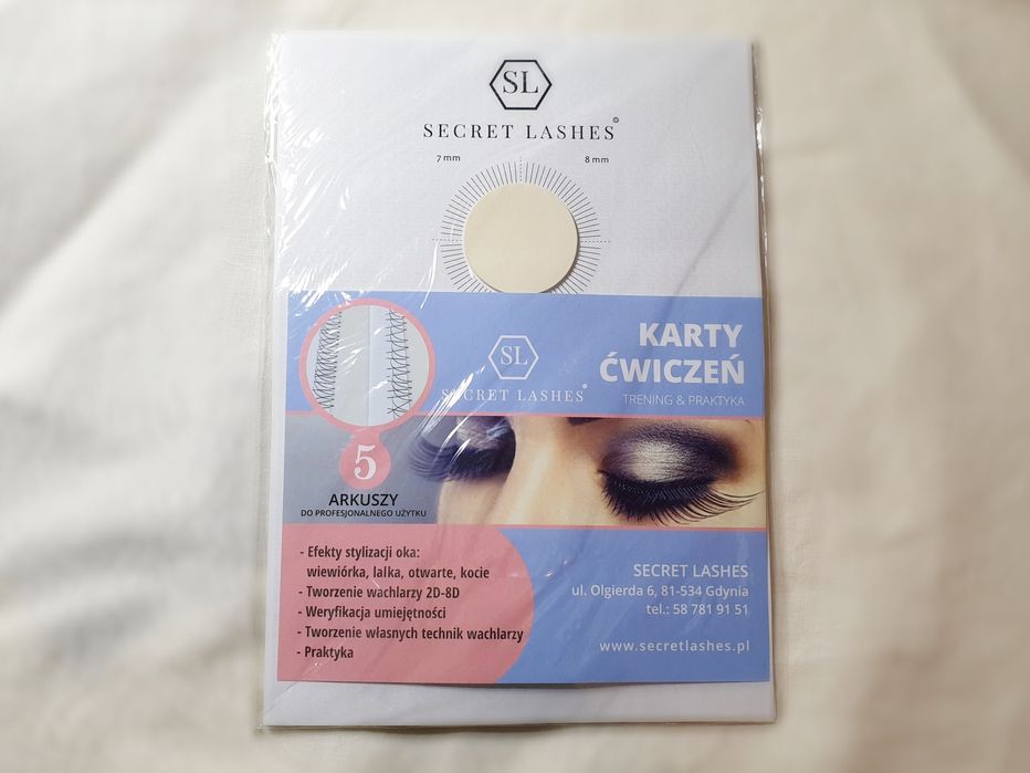 Karty ćwiczeń dla stylistki rzęs do przedłużania rzęs od Secret Lashes