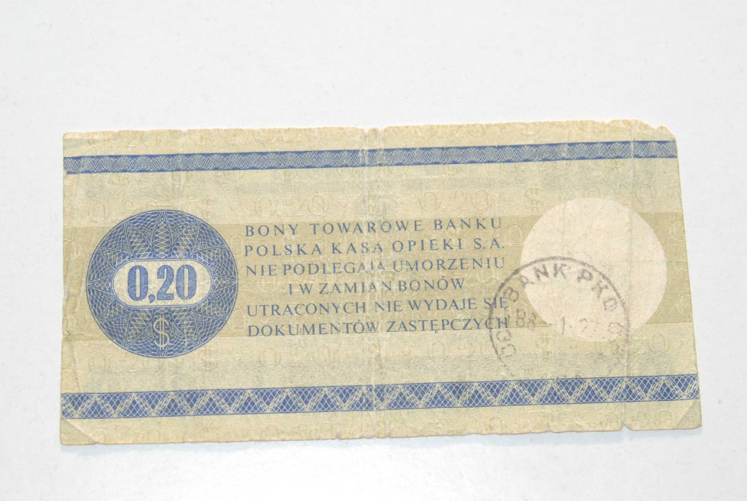 Stary Bon Towarowy Pko 0,20 Dolar Pewex 1979 antyk