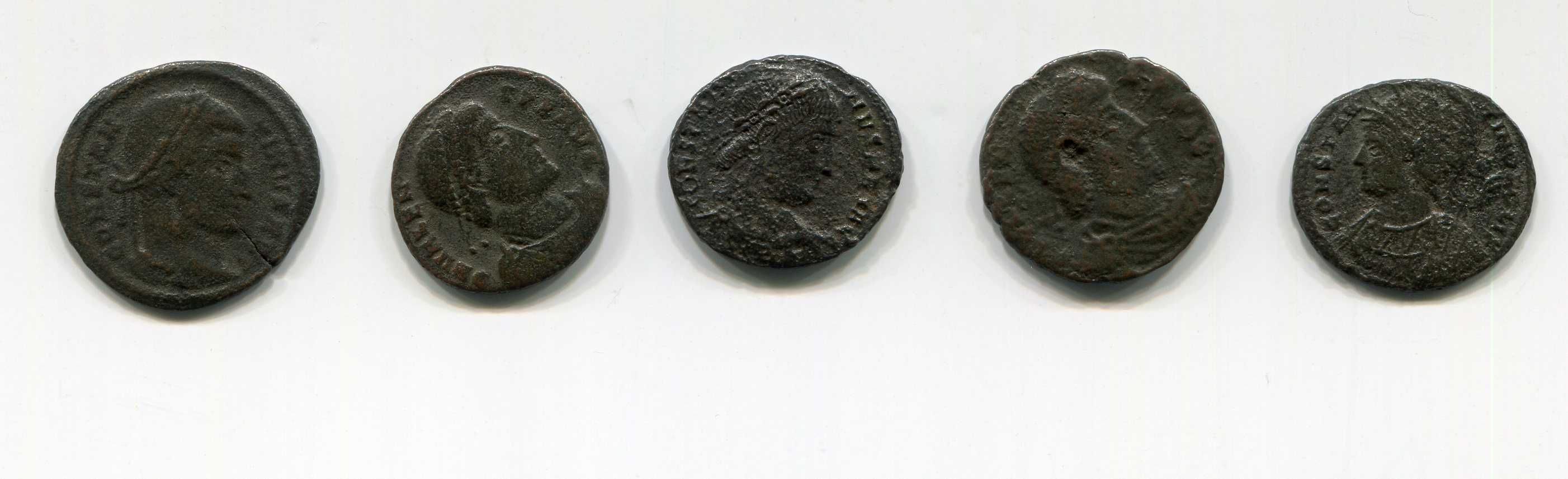 Lote 5 x Moedas Romanas Originais 300 - 400 DC RARO