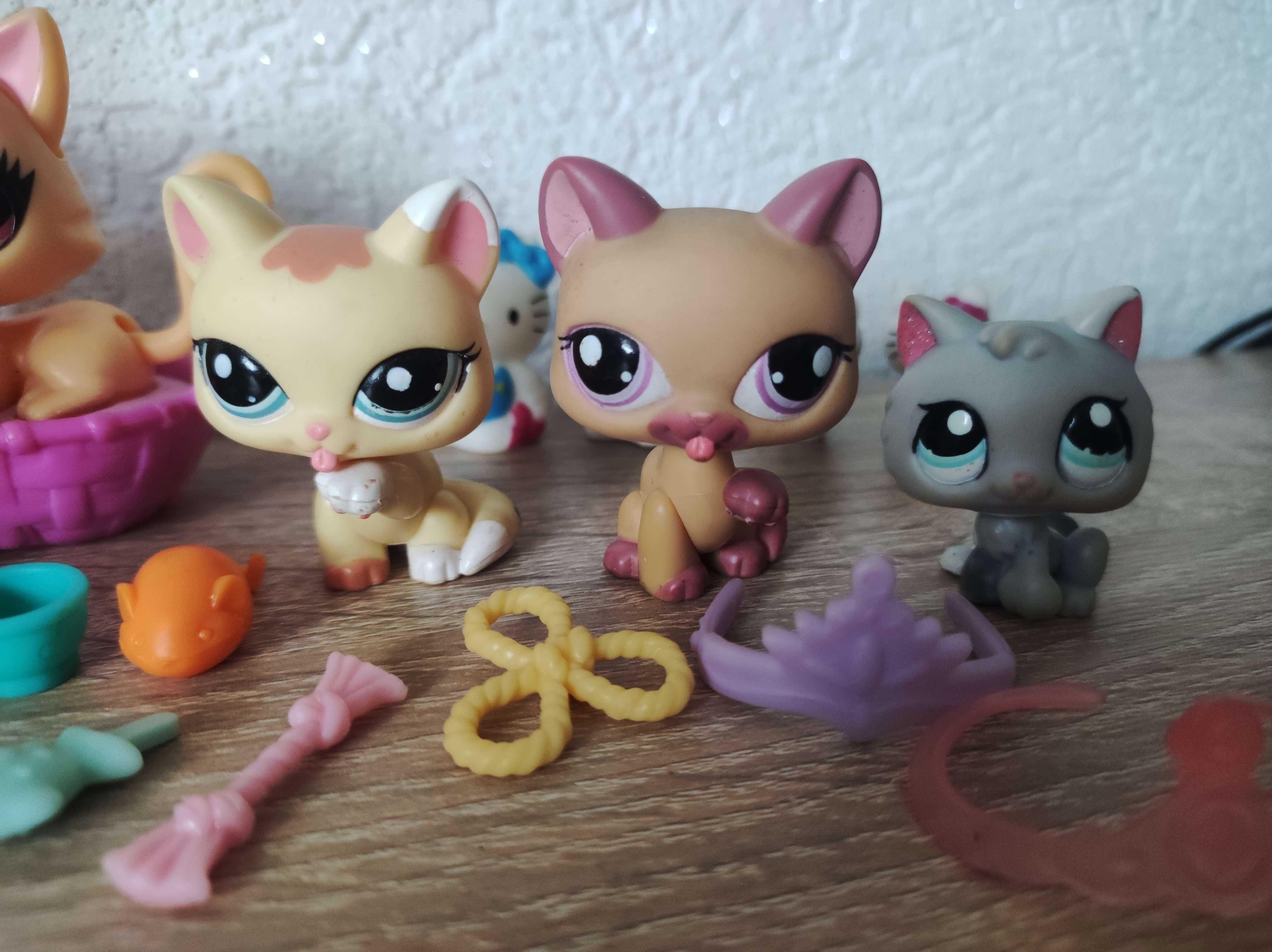 LPS Littlest Pet Shop i Hello Kitty - koty + akcesoria, bransoletka