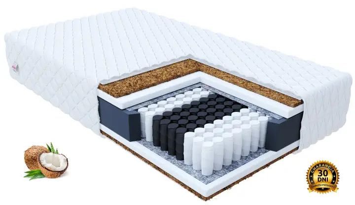 Materac Kieszeniowy sprężynowy 140x200 Kokos PREMIUM 24cm Pocket H3/H4