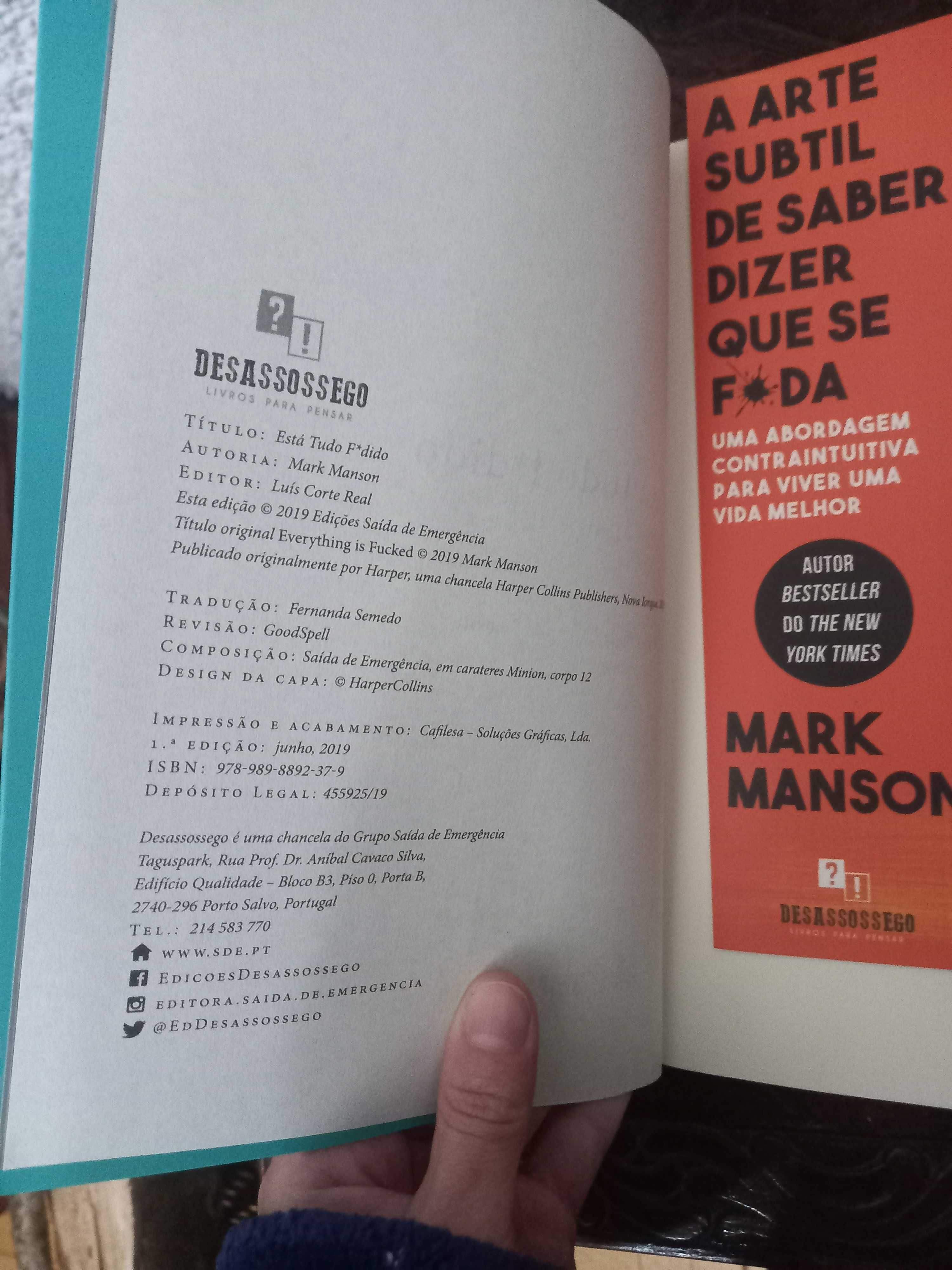 Esta tudo fodido Mark Manson 1a edicao 2019