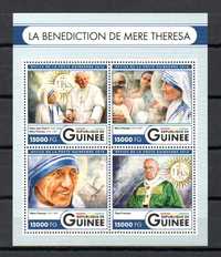 Znaczki Gwinea - papież Jan Paweł Ii, Teresa, Franciszek