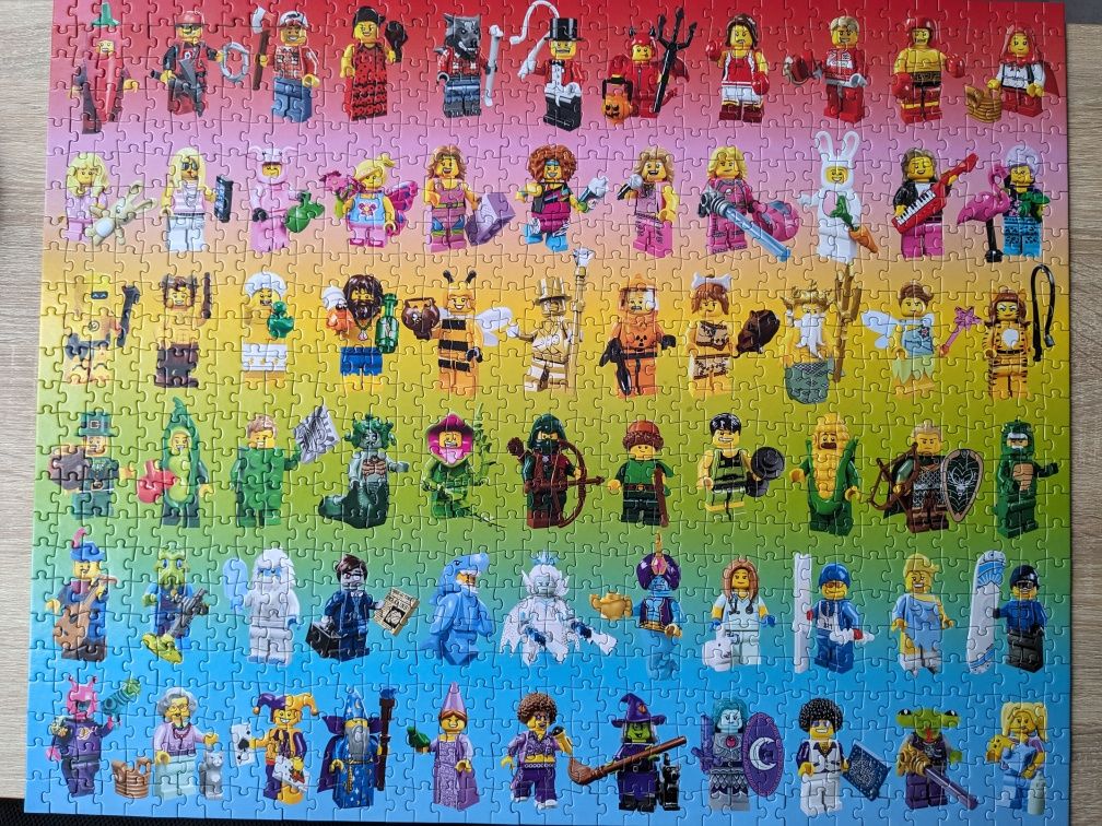 Puzzle LEGO Minifigure Rainbow 1000 elementów - jak nowe