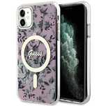 Etui Guess Flower MagSafe na iPhone 11 / Xr - różowe