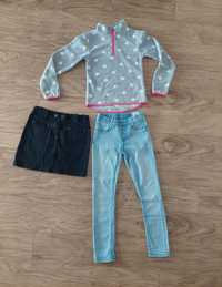 3 szt. H&M s.Oliwer jeansy legginsy polar spódniczka 128 cm 7 - 8 lat
