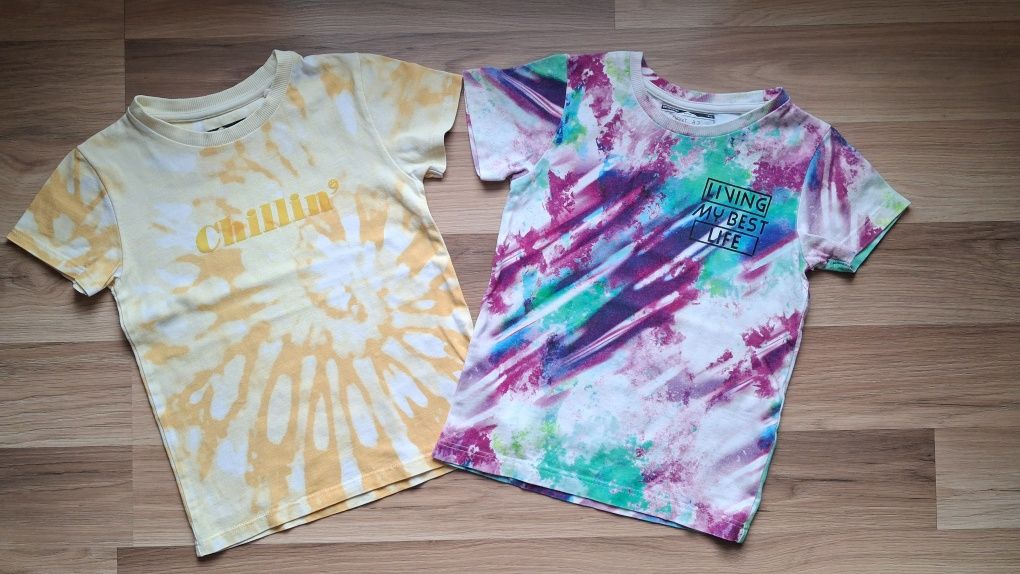 Dwie koszulki next 104 3-4 lata motyw tie dye