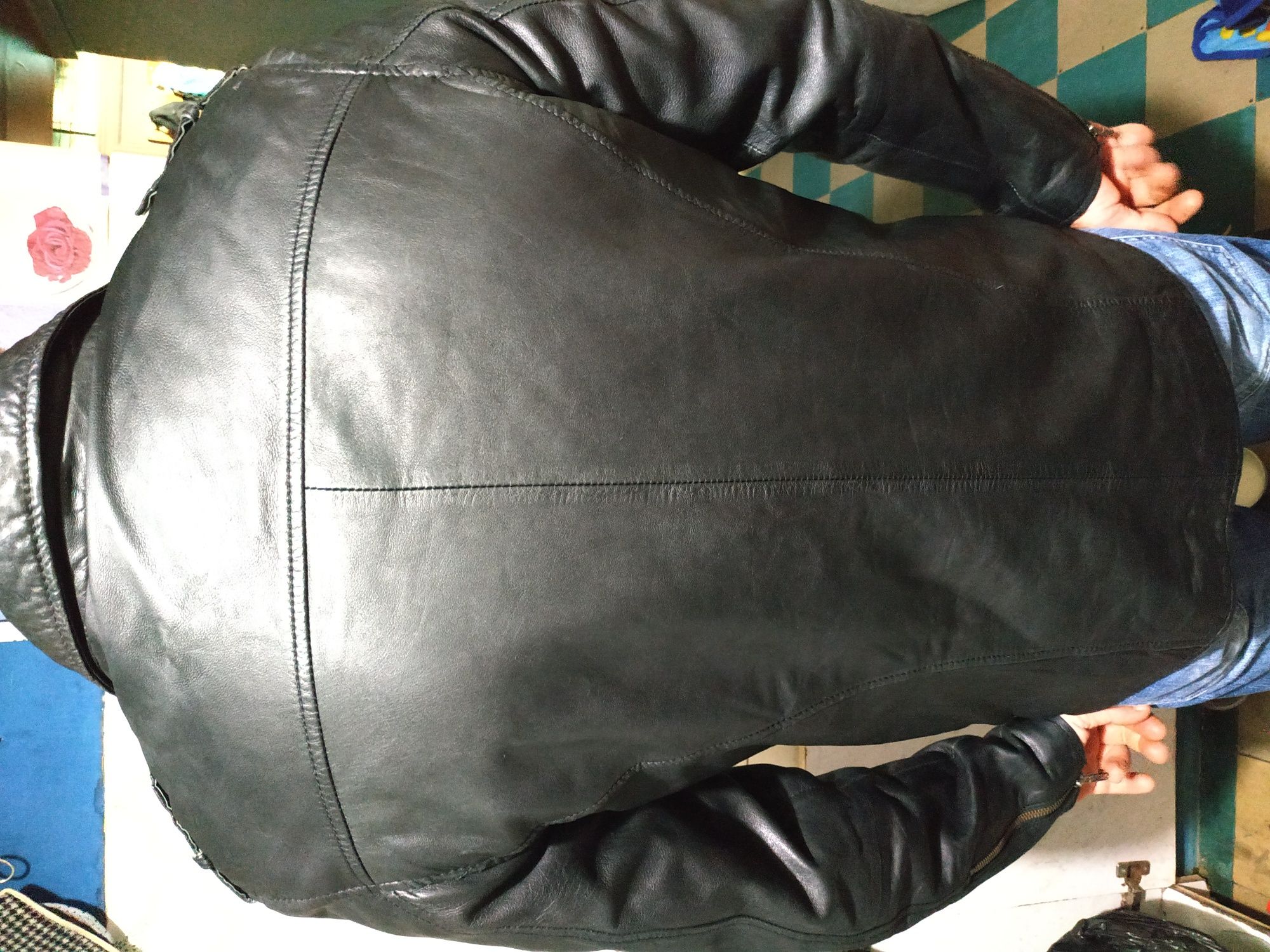 Barneys black leather