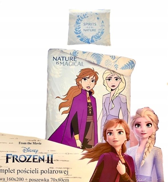 Pościel 160x200 Polarowa Frozen Kraina Lodu Elsa Anna Ciepła Polar