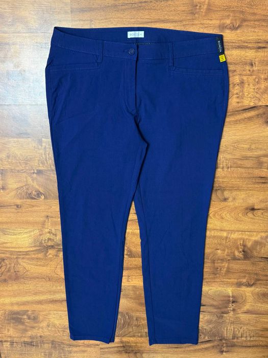 Spodnie eleganckie chinosy niebieskie wiskozowe chino Bonita 46 XXXL