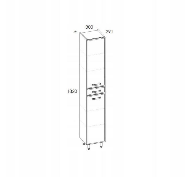 Elita Amigi szafka boczna 182 cm słupek biały 30 cm