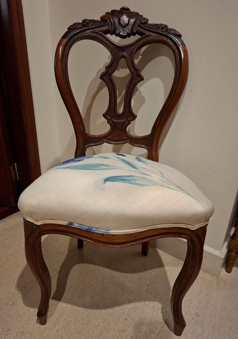 Cadeira romântica tecido inglês