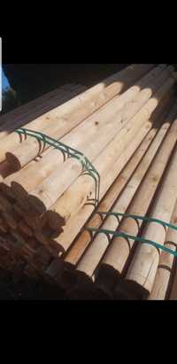 Słupki wałki kołki drewniane palisada 260cm ogrodzenia
