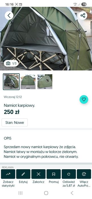 Namiot karpiowy nowy