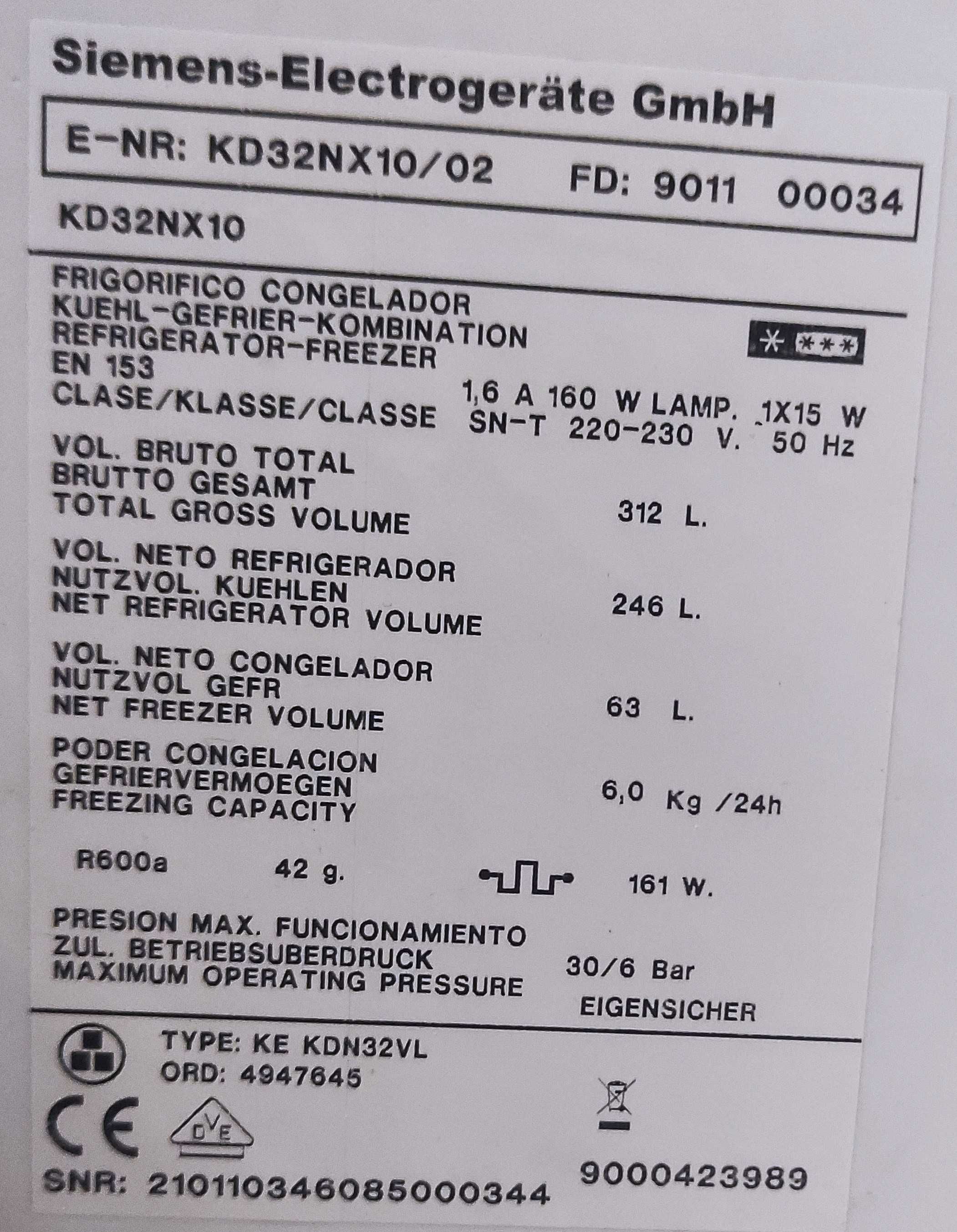 Peças frigorifico Siemens/Bosch/Balay KD32NX10