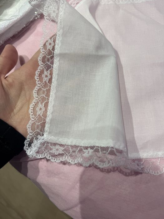 Святкові  серветки з бавовни з мереживом