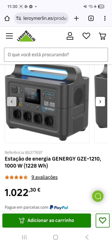 Gerador Portatil a Bateria 1000W