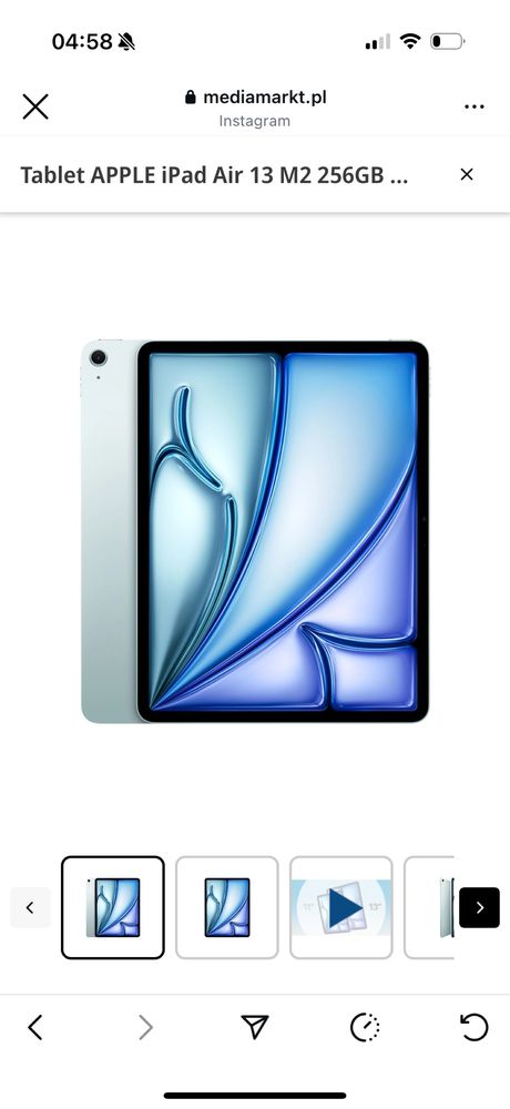 Tablet APPLE iPad Air 13 M2 256GB Wi-Fi Niebieski MV2F3HC/A