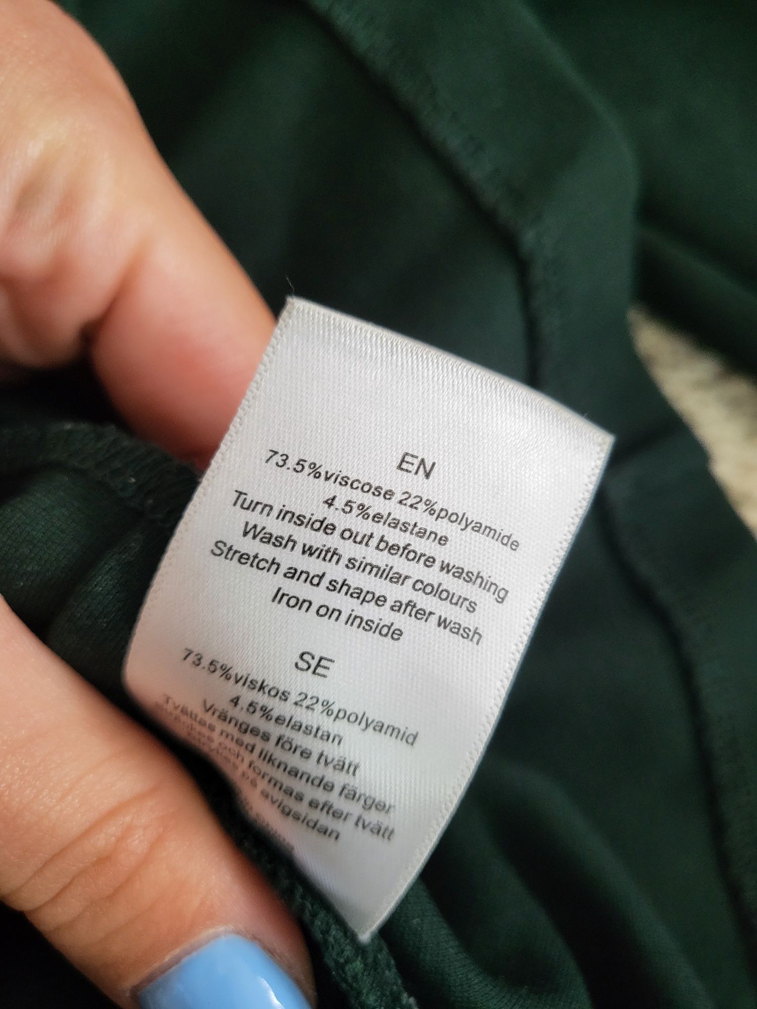 Bluzka elegancka klasyczna taliowana bawełna casual butelkowa zieleń