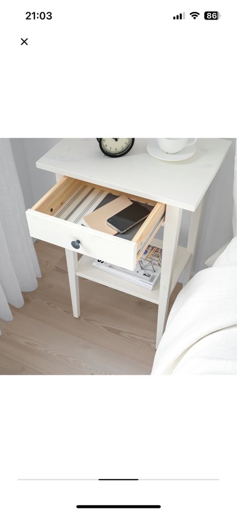 Nowy stolik nocny Ikea Hemnes Biały