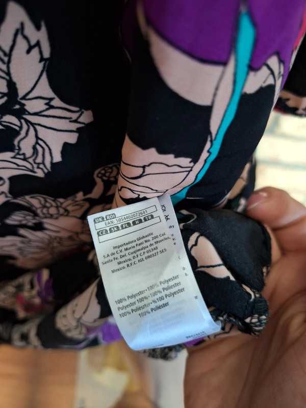 Sukienka w kwiaty elegancka wyjściowa na każdą okazję letnia 44 16 XXL