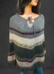 Unikatowe wełniane etniczne  ponczo handmade wiosna oversize