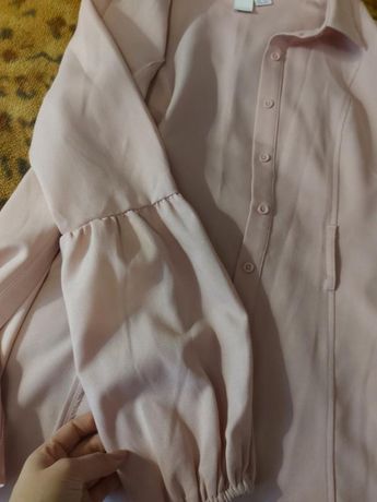 Блуза пудрового цвета, блузка, рубашка, lost ink 42, 44, с, м