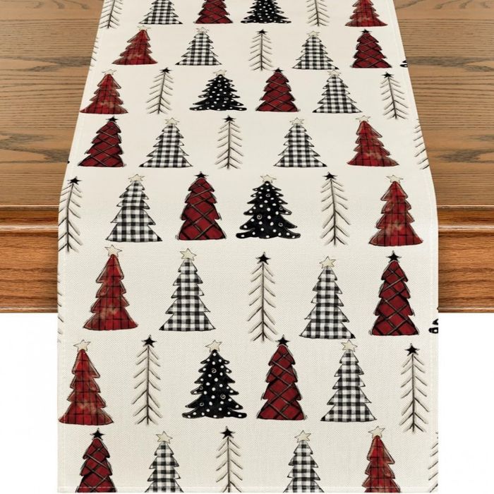Lniany Bieżnik Na Stół Bożonarodzeniowy,  180 X 33Cm Bzk08