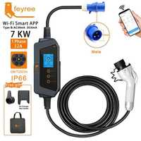 Feyree 7KW 32A, GBT, з Wi-Fi, кабель 5 м зарядне для електромобіля