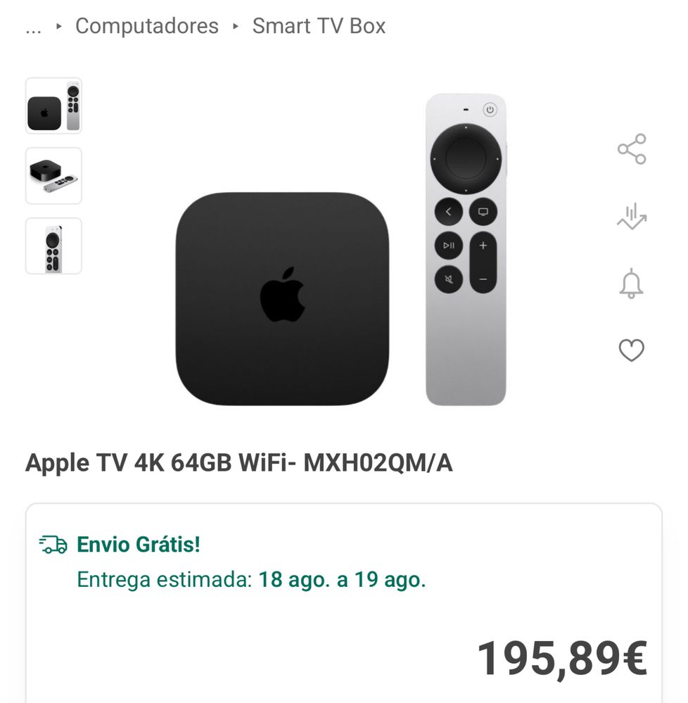 Box apple tv 2 Gen 64 Gb