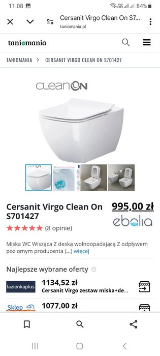 Miska wc cersanit z ukrytym mocowanie nowa m