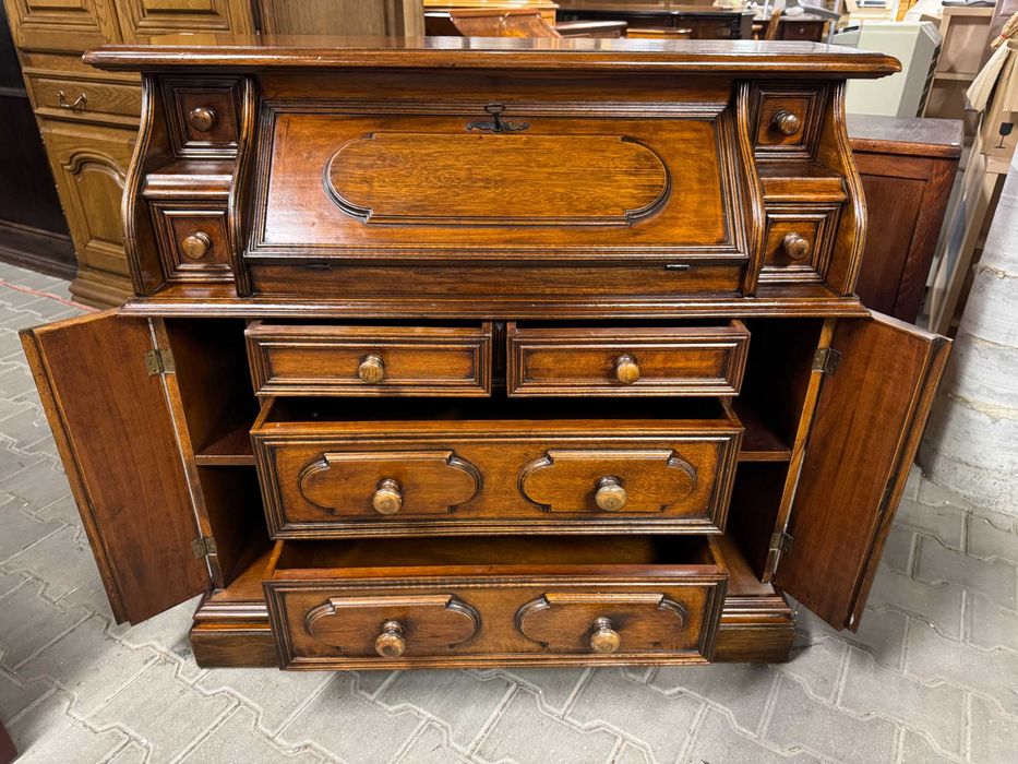 Sekretarzyk drewniany szafka komoda drewniana rustykalna stolik