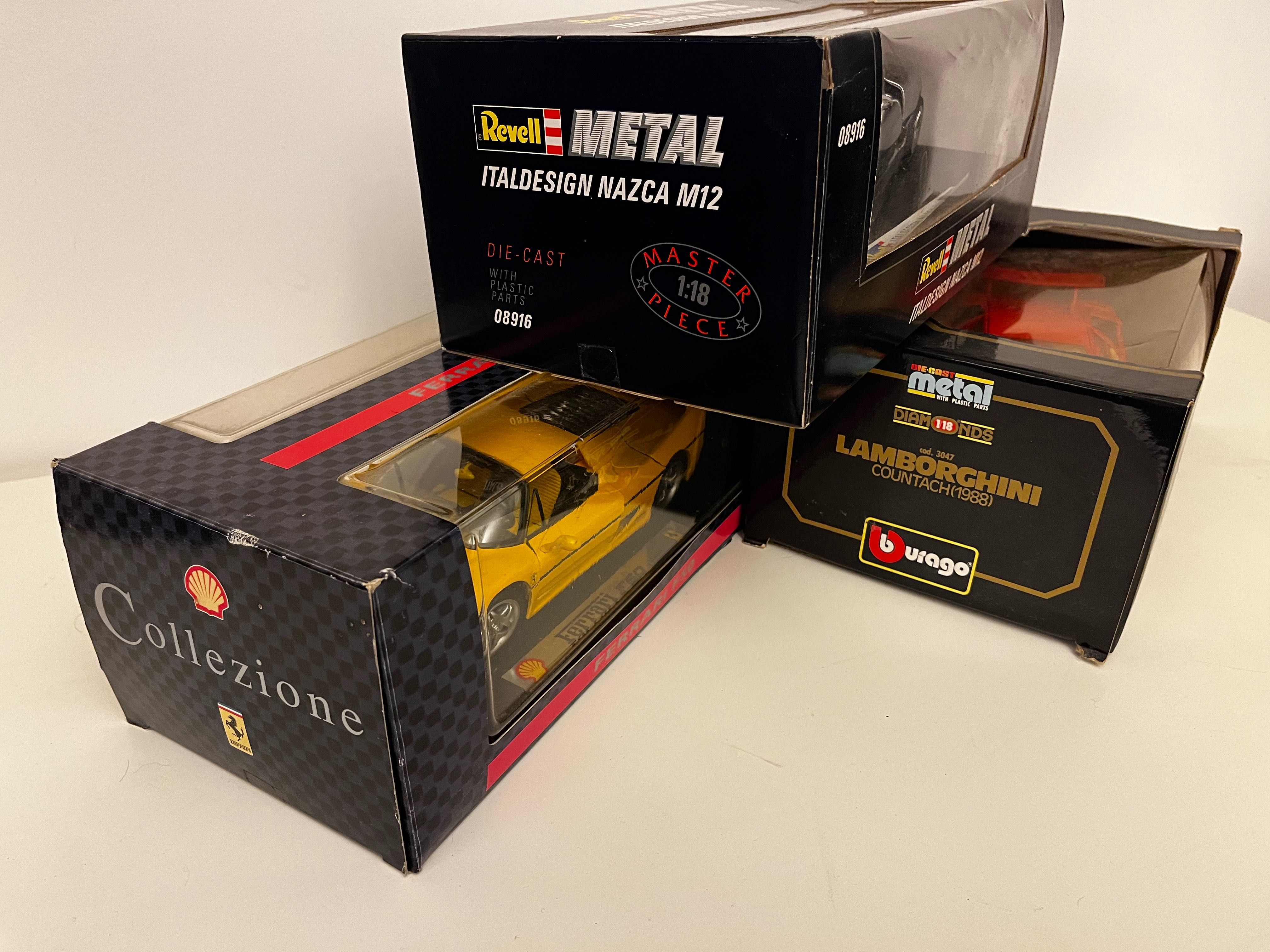 Automóveis Miniatura em Metal Escala 1:18 Burago, Revell, Maisto