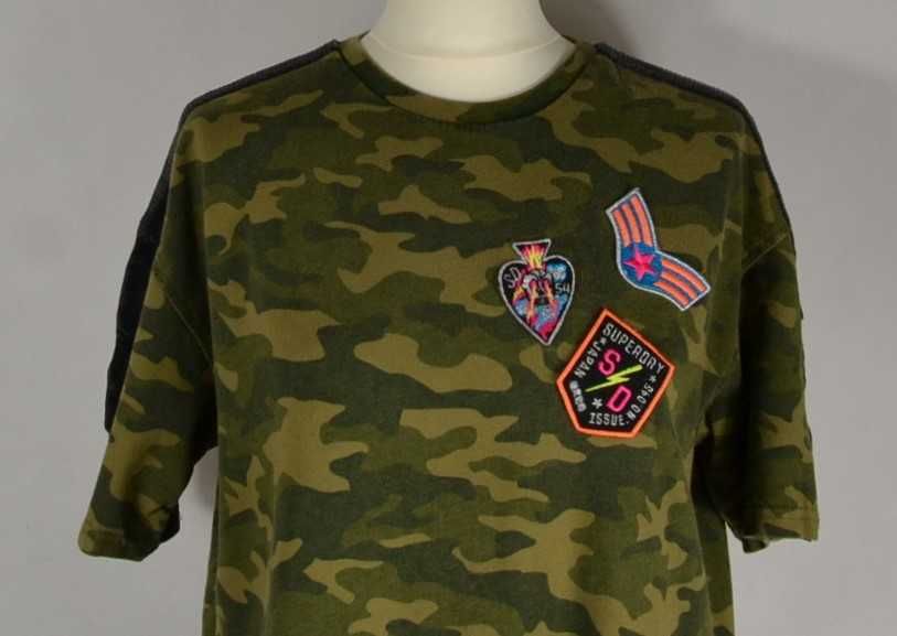 SUPERDRY Neon Patch Box Koszulka Damska 36 Oryginalna Tshirt Bawełna