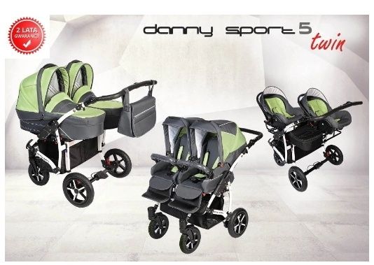 Коляска для двійні DORJAN DANNY SPORT 5 TWIN 3в1.