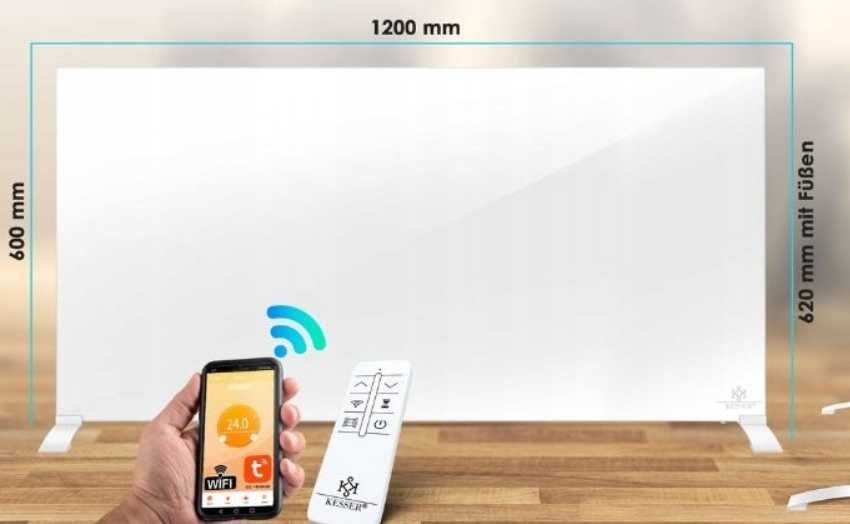 Grzejnik elektryczny na podczerwień KESSER 700W  Aluminium wifi