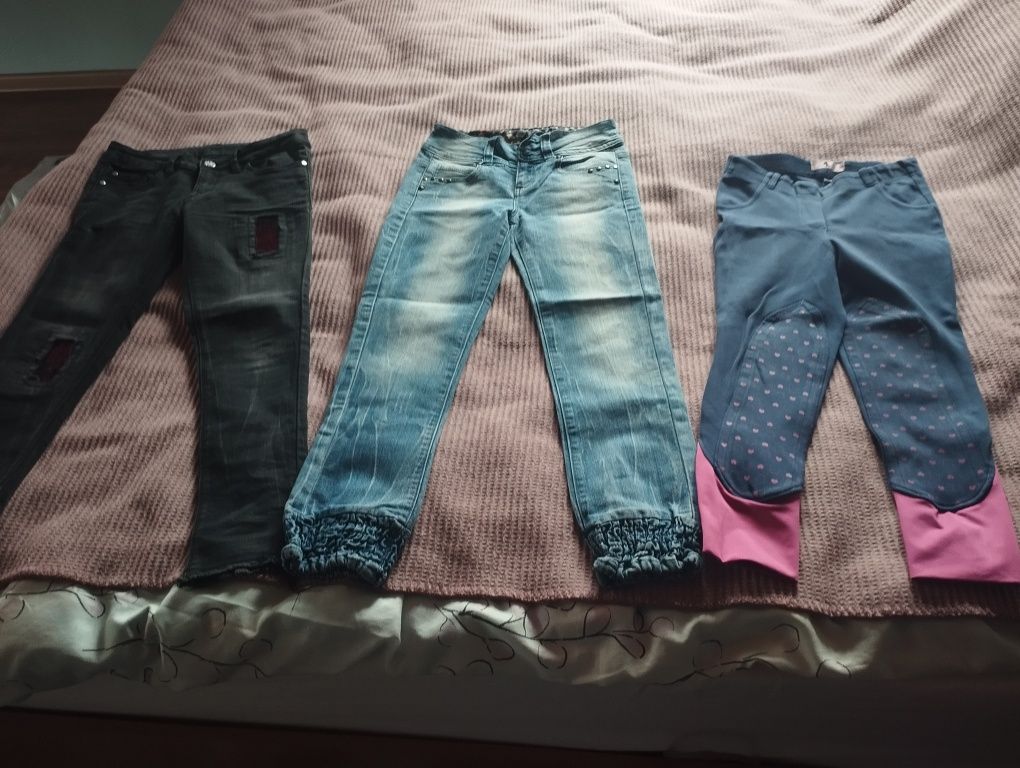 Zestaw jeans spodnie 140