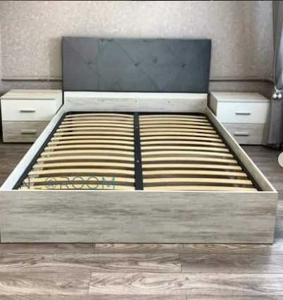 Кровать РОМБО 1200/1400/1600*2000 мм с ламелями и мягким изголовьем.