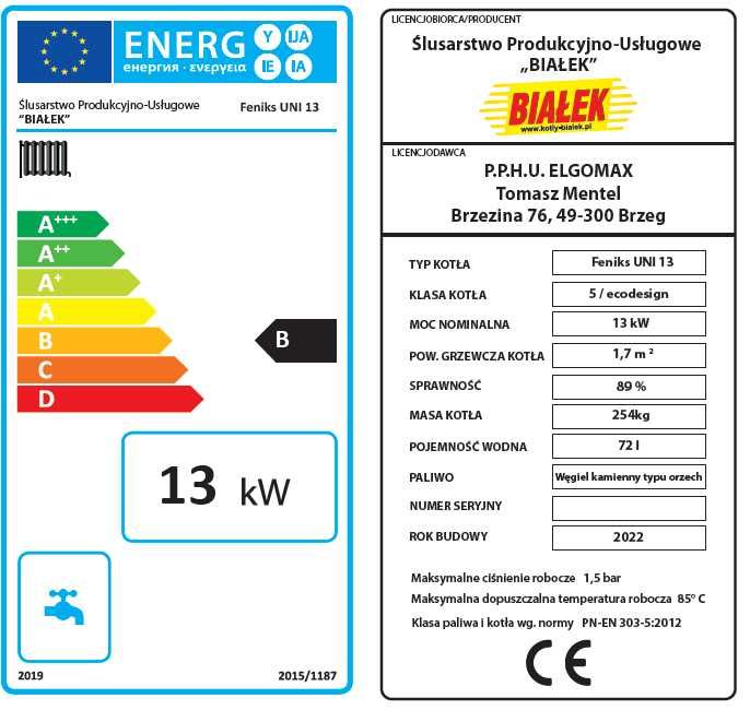 Kocioł Piec zasypowy NA WĘGIEL 13KW 5 KLASA dostawa GRATIS